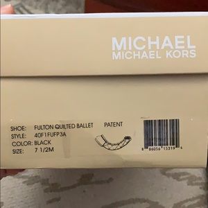 Michael Kors Fulton quilted patent ballet black
